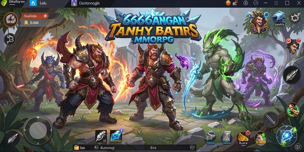Tangkapan layar menampilkan gameplay epik 666F dalam dunia MMORPG.