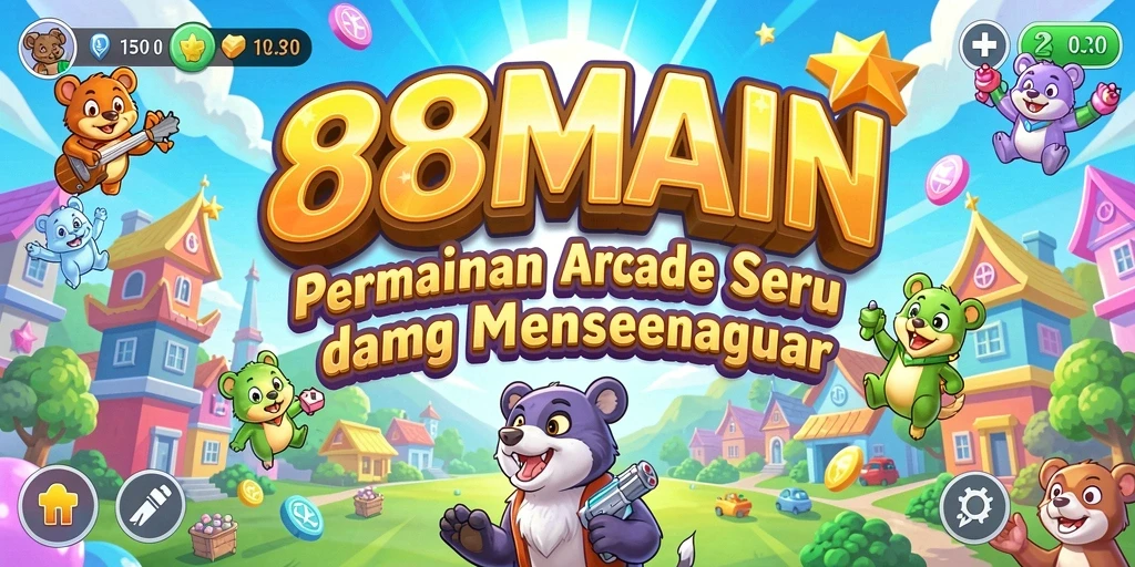 Tampilan gameplay seru dari 88MAIN dengan warna-warna cerah.