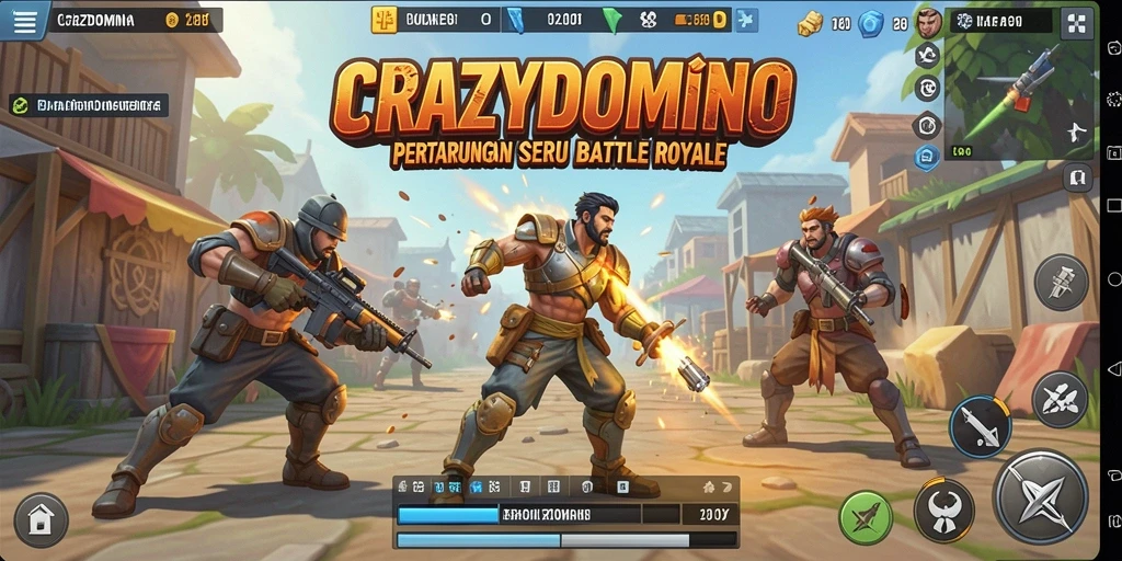 Gameplay seru di arena Battle Royale CRAZYDOMINO.