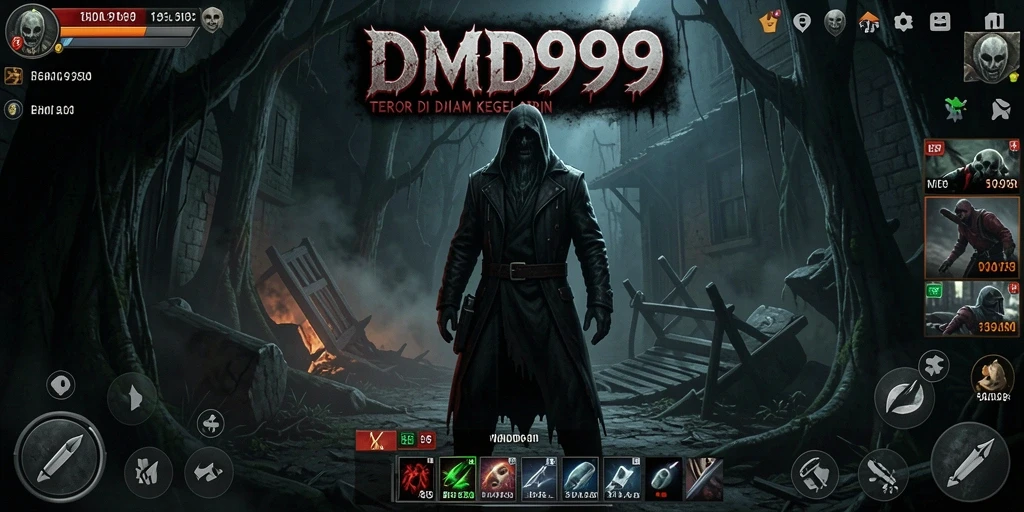 Tangkapan layar DMD999 yang menampilkan suasana mencekam dan gameplay horror.