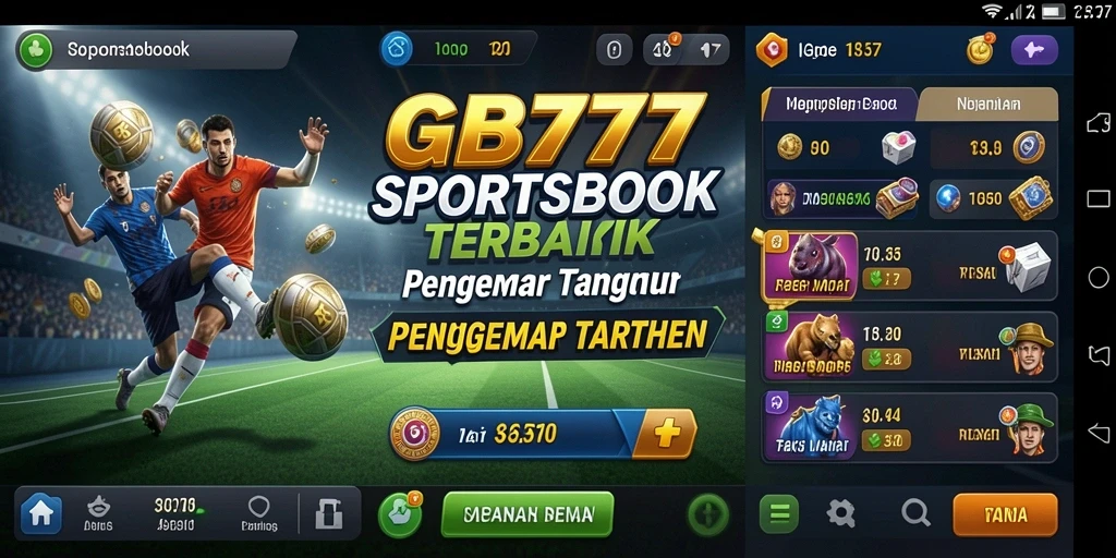 Tampilan menarik dari aplikasi GB777 saat memasang taruhan olahraga.