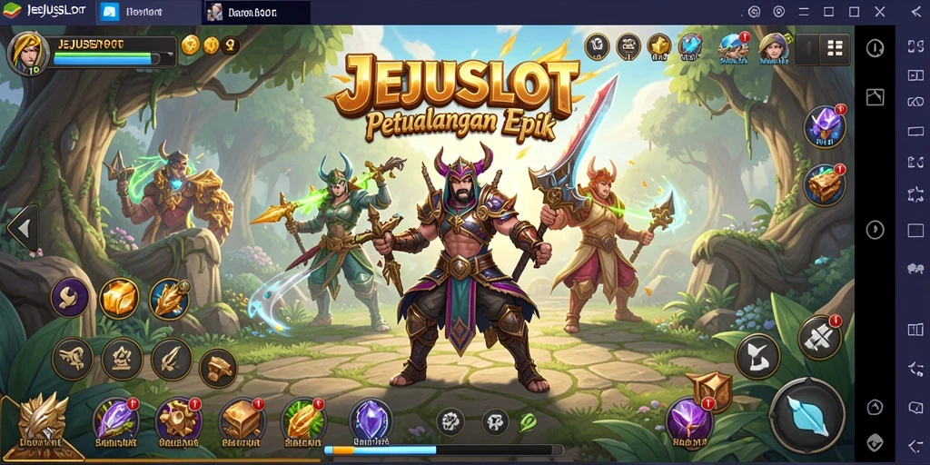 Screenshot gameplay JEJUSLOT menampilkan aksi pertarungan yang menegangkan.