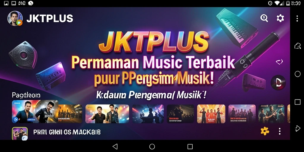 Tampilan utama permainan JKTPLUS dengan gameplay musik interaktif.