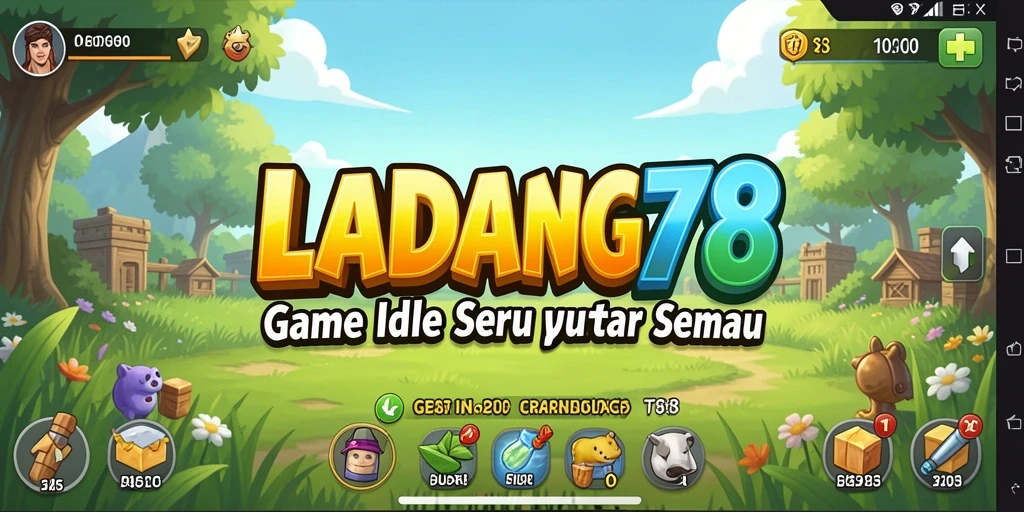 Screenshot menunjukkan gameplay santai dan menarik di LADANG78.