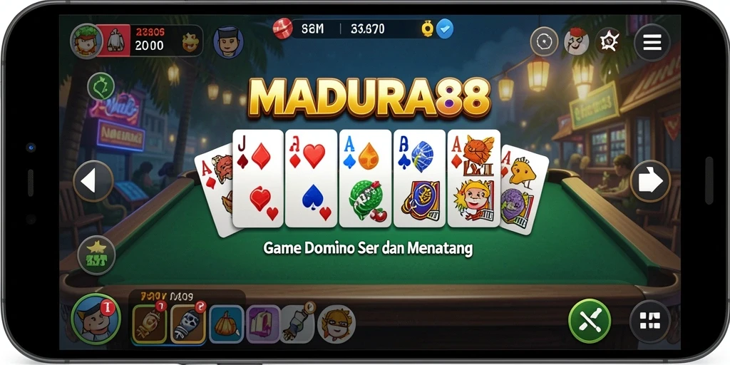 Screenshot gameplay MADURA88 menunjukkan aksi seru permainan Domino.