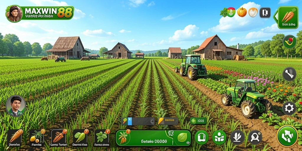 Gameplay seru dalam dunia pertanian virtual MAXWIN88.