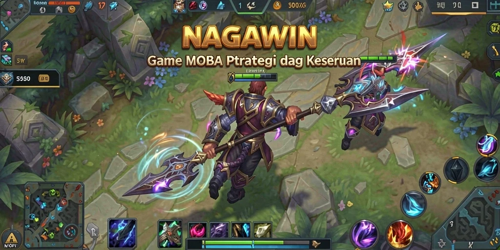 Gameplay NAGAWIN yang mendebarkan dalam pertempuran intens.