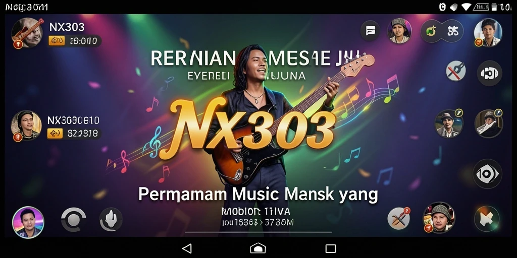 Tampilan gameplay NX303 yang menarik saat memainkan alat musik virtual.