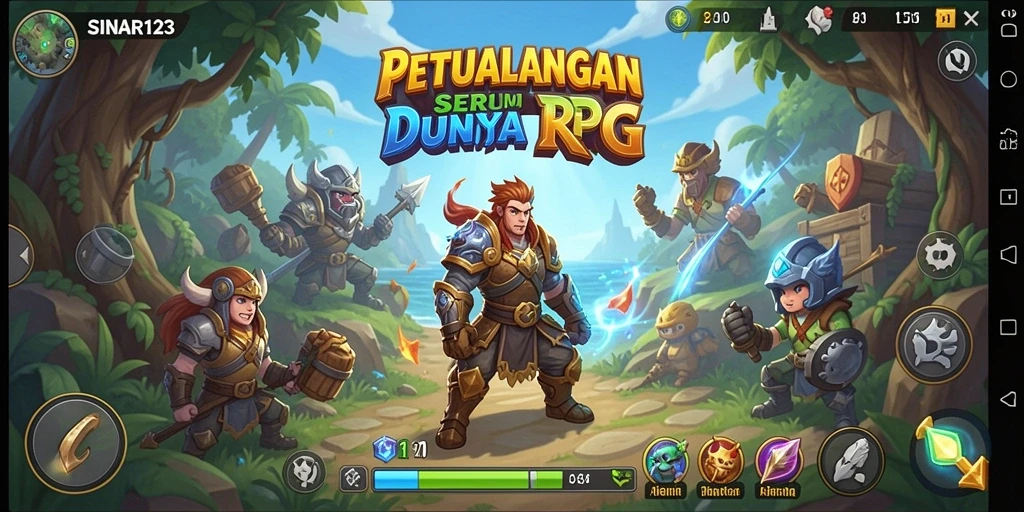 Tampilan screenshot SINAR123 yang menunjukkan pertarungan di dunia RPG.