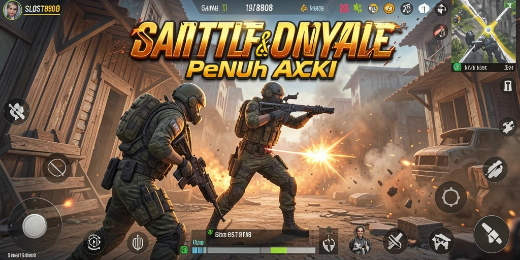 Screenshot gameplay SLOST8808 dengan aksi Battle Royale yang mendebarkan.