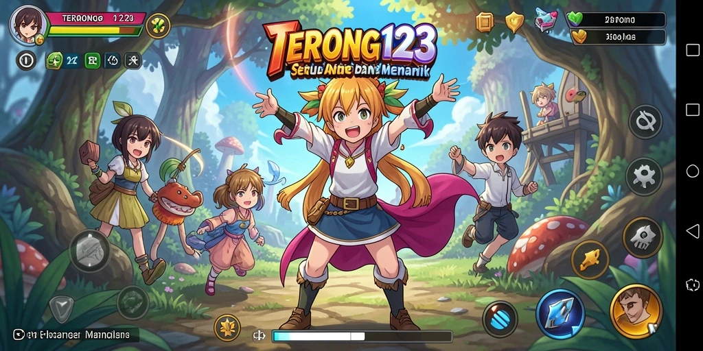 Screenshot gameplay yang penuh aksi dan karakter Anime menarik.