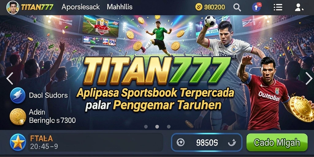 Tampilan layar utama TITAN777 dengan pilihan taruhan olahraga.