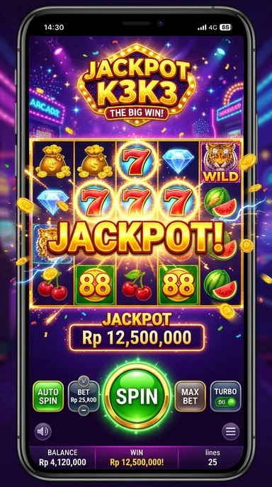 Tampilan utama aplikasi k3k3 yang user-friendly.